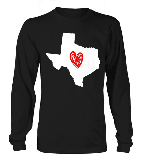 Love Texas Heart T-shirt Long sleeved Unisex