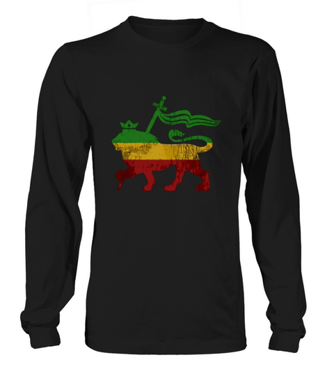 Vintage Lion Of Judah Rasta Reggae Jamaica Roots T Shirt Tee Long sleeved Unisex