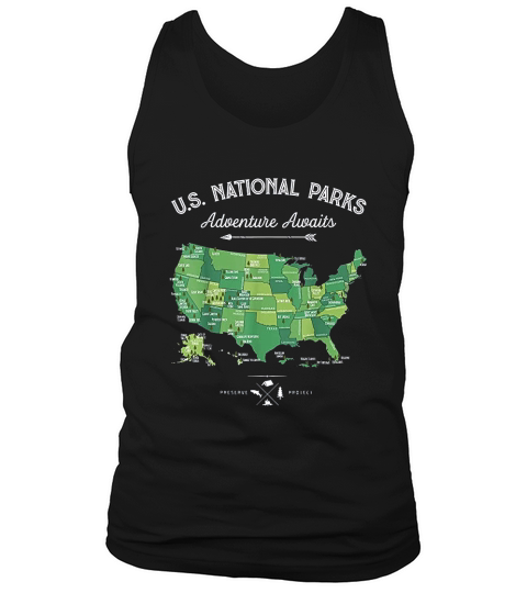 62 National Parks Map Gifts Us Park Vintage Camping Hiking Tank Top Unisex