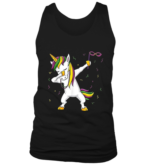 Dabbing Unicorn Mardi Gras Funny Girls Kids Dab Tank Top Unisex
