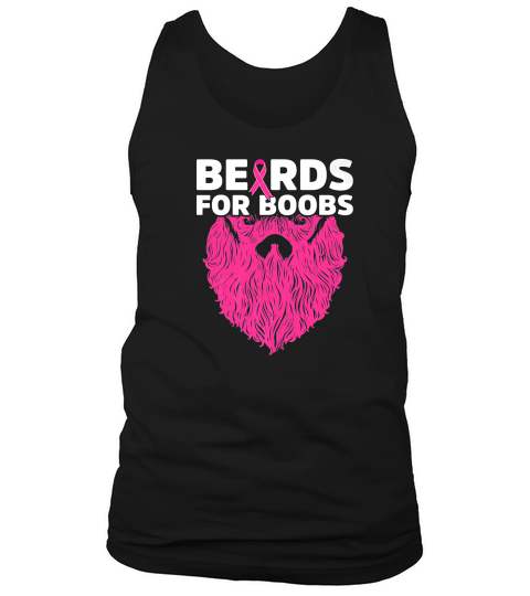 Vintage Beards For Boobs Cancer Awareness For Men Tank Top Unisex