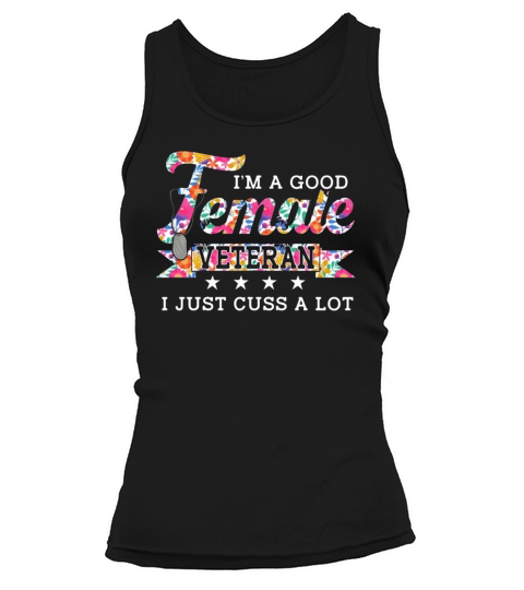 im a good female veteran floral print Tank top Woman