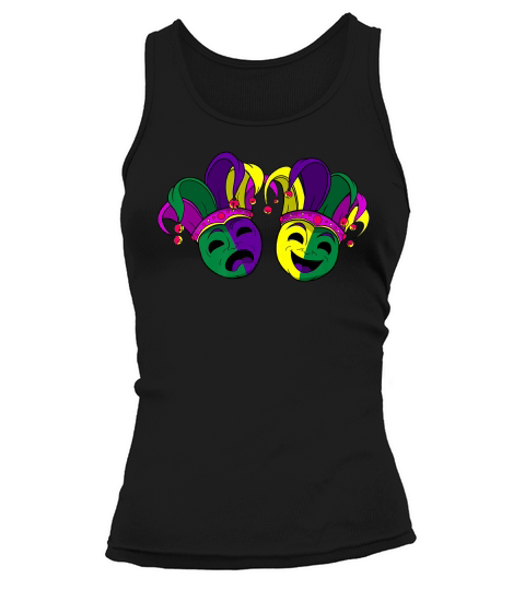Mardi Gras Jester Face Covering Celebration Tank top Woman