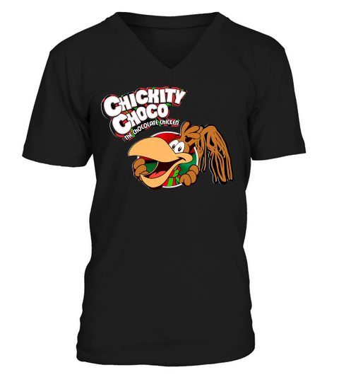 Chickity Choco The Chocolate Chicken Hip-hop Graphic T-shirt V-Neck T-shirt