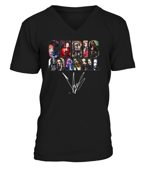 Chris Cornell With Signature V-Neck T-shirt