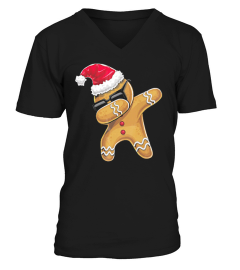 Dabbing Gingerbread Man Christmas Baking V-Neck T-shirt