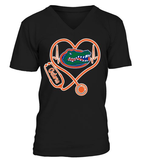 Heartbeat Nurse love Florida Gators shirt - Unisex Long Sleeve V-Neck T-shirt