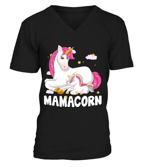 Mamacorn Shirt Unicorn New Mom Baby Mommy Mother Gift V-Neck T-shirt