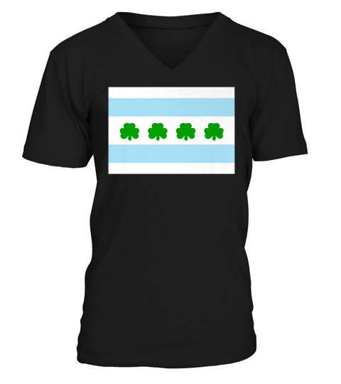 Shamrocks Chicago Flag Men, Women, Kid T-shirt V-Neck T-shirt