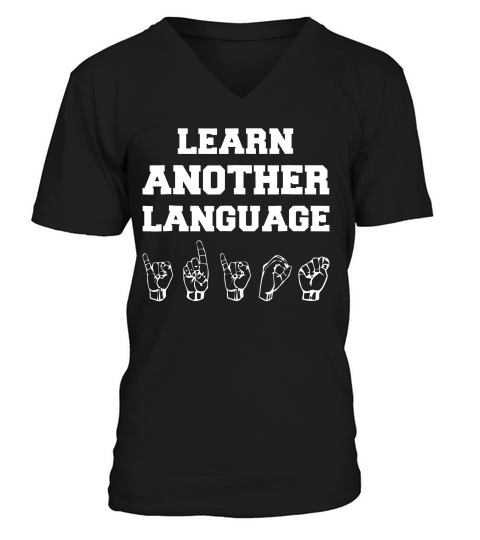 Sign Language Deaf Pride Learn Asl Funny Sign Gift T-shirt V-Neck T-shirt