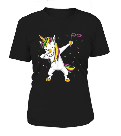 Dabbing Unicorn Mardi Gras Funny Girls Kids Dab Women's T-Shirt