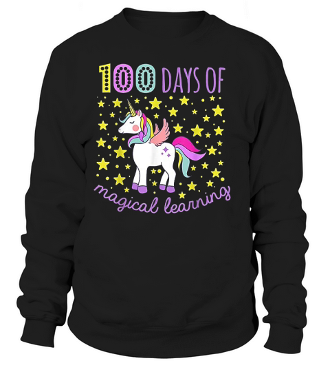 Adorable 100 Days Of Magical Learning School Unicorn Sweatshirt Unisex