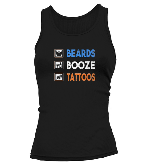Funny Beard Beards Booze Tattoos Checklist Tank top Woman