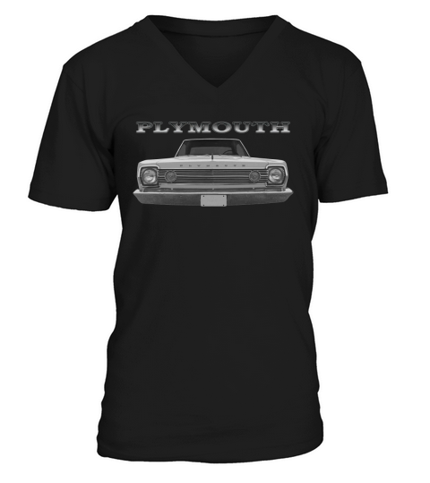 1966 Plymouth Belvedere II Front White V-Neck T-shirt