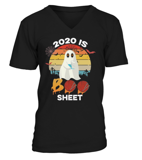 2020 Is Boo Sheet Halloween Vintage V-Neck T-shirt