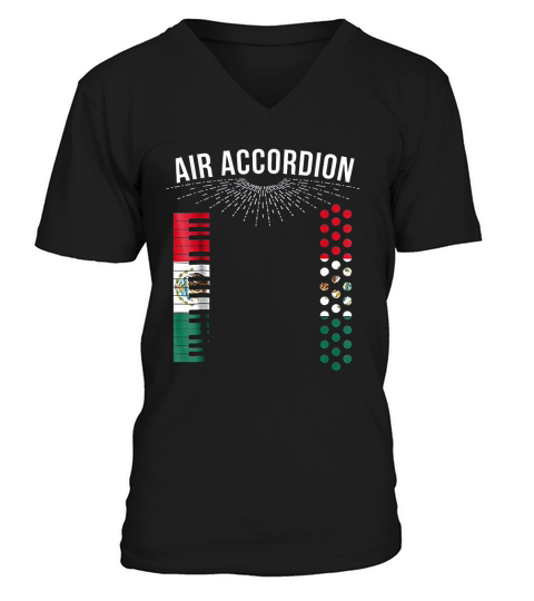 Air Accordion Mexican Flag V-Neck T-shirt