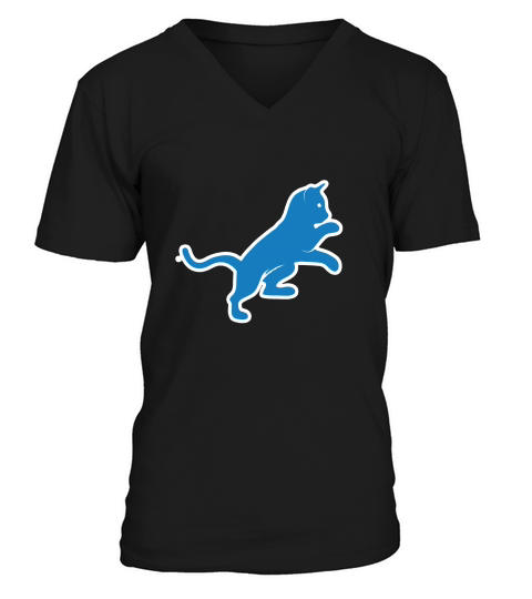 Cute Cat Detroit Lions Football Style Unisex T-Shirt V-Neck T-shirt
