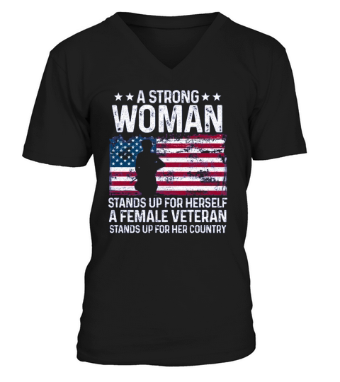 female military woman veteran army airforce special force V-Neck T-shirt