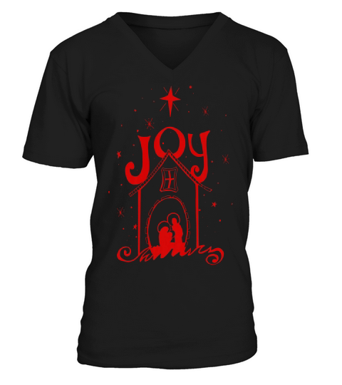 Joy Of Christmas Nativity T-shirt Great Gift For Holiday V-Neck T-shirt