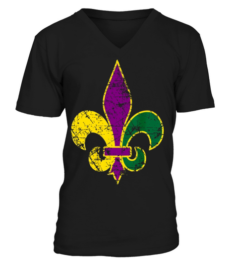 Mardi Gras Funny Cute Simple Celebration Party Gift T-shirt V-Neck T-shirt