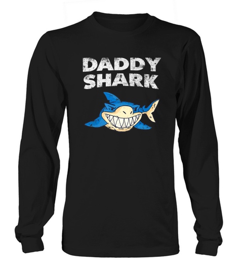 Vintage Daddy Shark Funny Fishing Marine Lover Gift Long sleeved Unisex