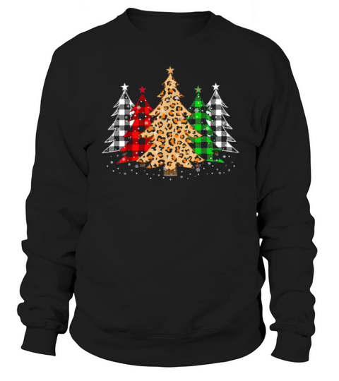 Colorful Plaid Christmas Tree Sweatshirt Unisex