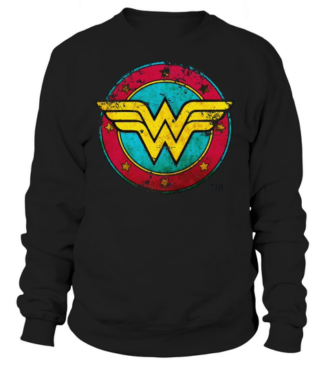Wonder Woman Logo Distressed Sweatshirt Unisex