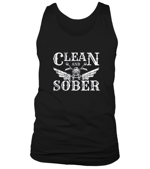 Clean And Sober Biker Vintage Sobriety Motorcycle Tank Top Unisex
