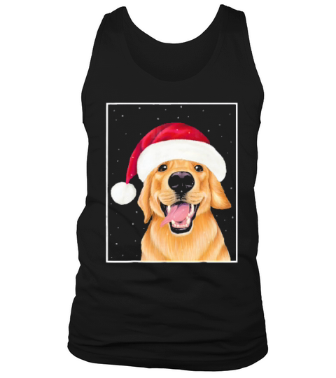Golden Retriever In A Santa Hat Tank Top Unisex