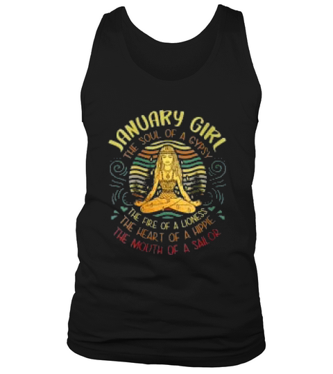 January Girl Gypsy Soul Vintage Yoga January Birthday Gift Born In January Tank Top Unisex