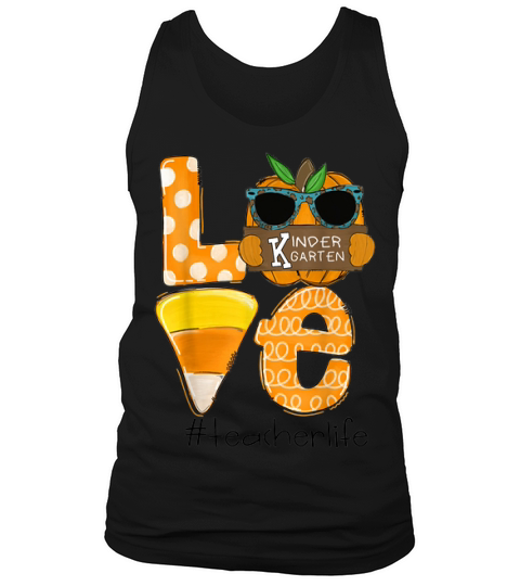 Love Kindergarten Teacher Life Pumpkin Halloween Shirt Tank Top Unisex