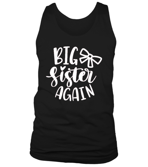 Olive Loves Apple Bow Big Sister Again Sibling Announcement Tank Top Unisex