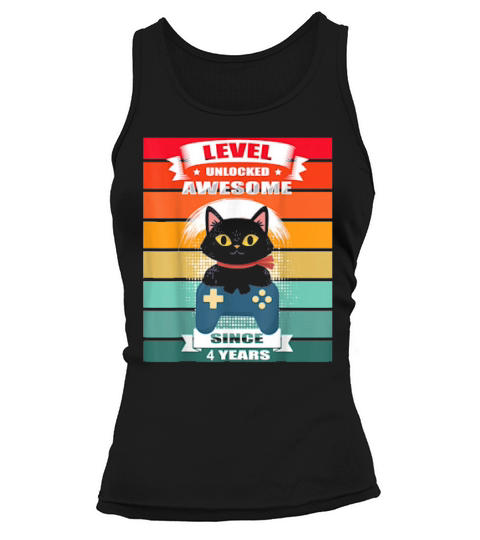 Level 4 Freigegeben Awesome Seit 4 Jahr Black Cat Video Tank top Woman