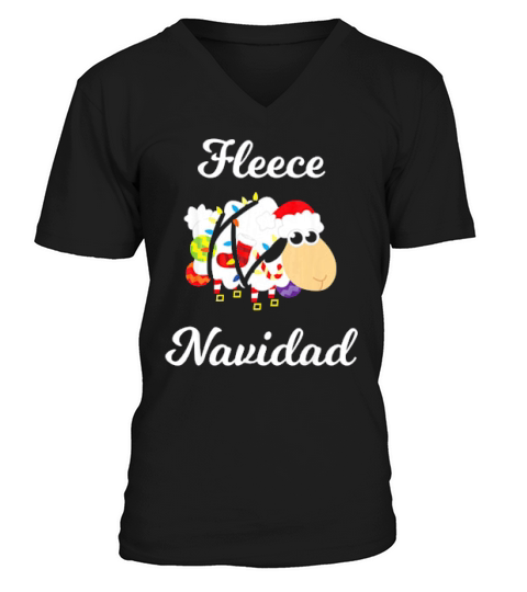 Fleece Navidad Feliz Mexican Christmas V-Neck T-shirt