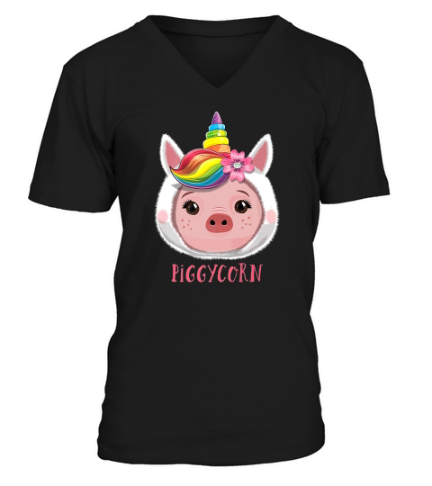 Piggycorn Pig Unicorn Girls Pig Gifts For Pig Lovers V-Neck T-shirt