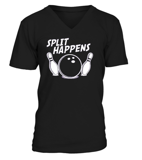 Split Happens Bowling V-Neck T-shirt
