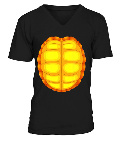 Turtle Shell Costume T-shirt For Halloween - Front And Back V-Neck T-shirt