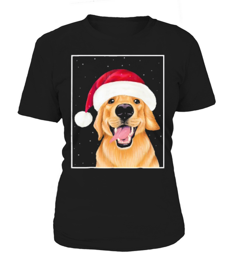 Golden Retriever In A Santa Hat Women's T-Shirt