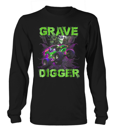 Grave Green Digger Monster Truck Long sleeved Unisex