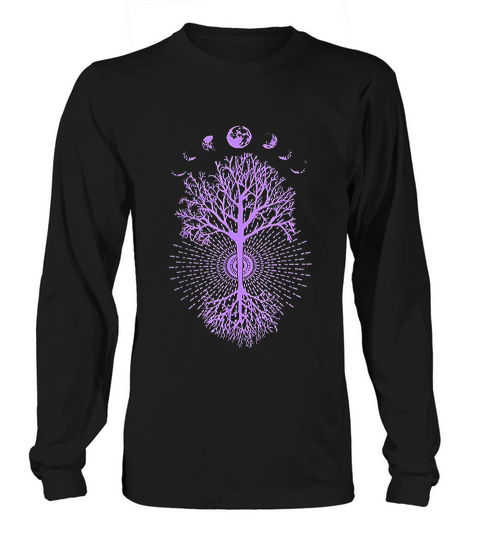 Phases Of The Moon Retro Purple Long sleeved Unisex