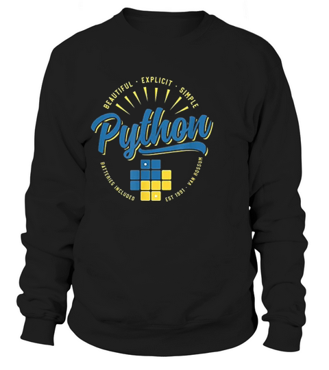 Vintage Python Programming Language Sweatshirt Unisex
