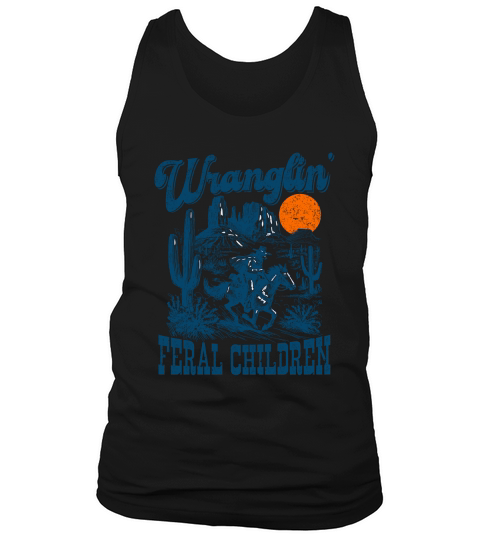 Raccoon Cowboy L Blue Tank Top Unisex