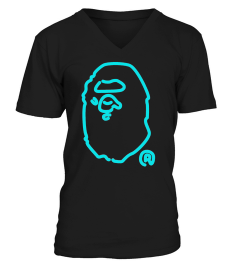 BAPE NEON BLEU V-Neck T-shirt