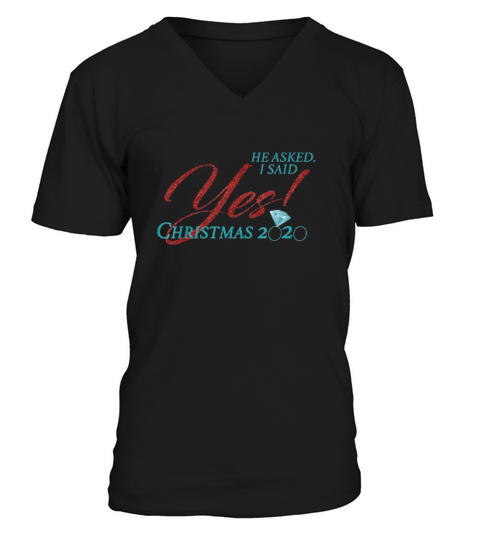 Christmas Engaged Announcement 2020 V-Neck T-shirt