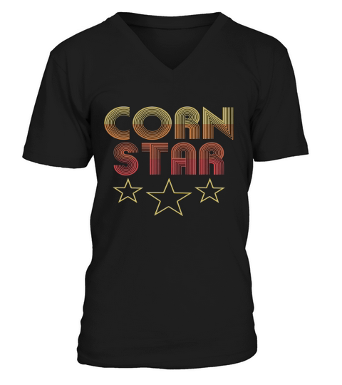 Corn Star - Retro Cornhole Team Funny V-Neck T-shirt