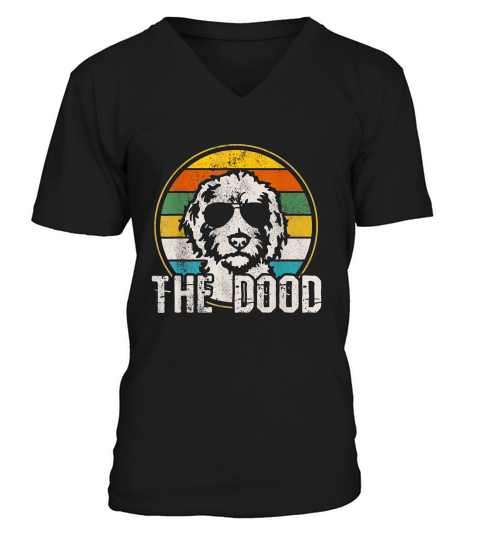Goldendoodle The Dood Vintage Retro Dog V-Neck T-shirt