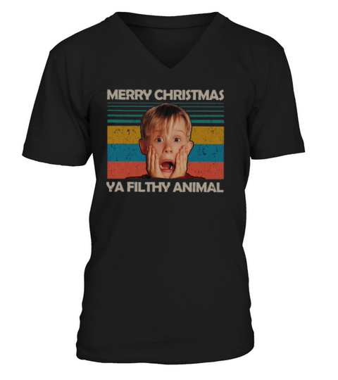 Kevin Mccallister Merry Christmas You Filthy Animal Vintage Shirt V-Neck T-shirt
