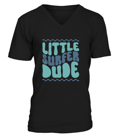 Little Surfer Dude Retro Summer V-Neck T-shirt