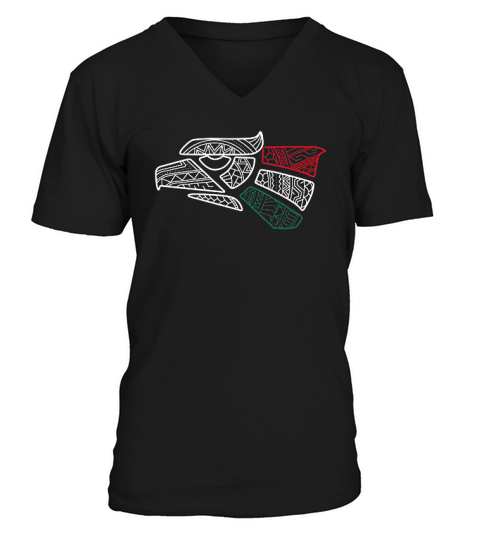 Mexico Flag  Mexican Eagle Aztec Style Hecho En Mexico V-Neck T-shirt