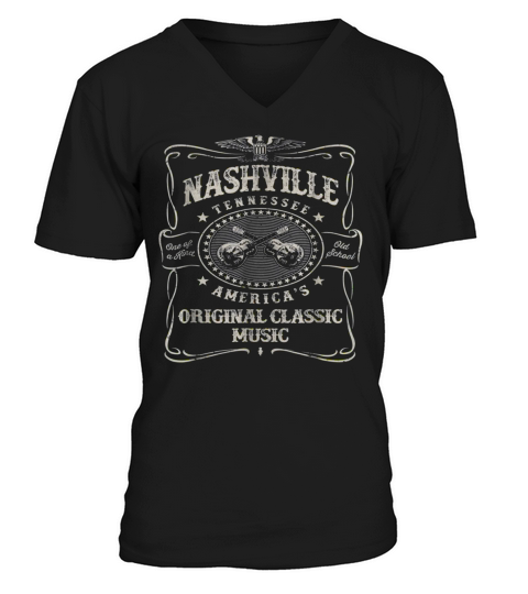 Nashville Music City USA Vintage V-Neck T-shirt